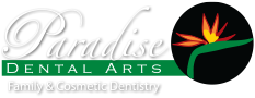 Paradise Dental Arts Logo White Text Version